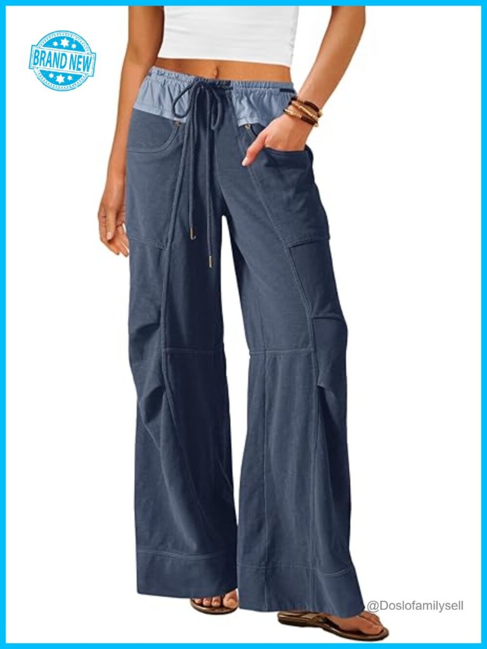 Wide Leg Sweatpants Baggy Lounge Pants High Waisted Palazzo Pockets